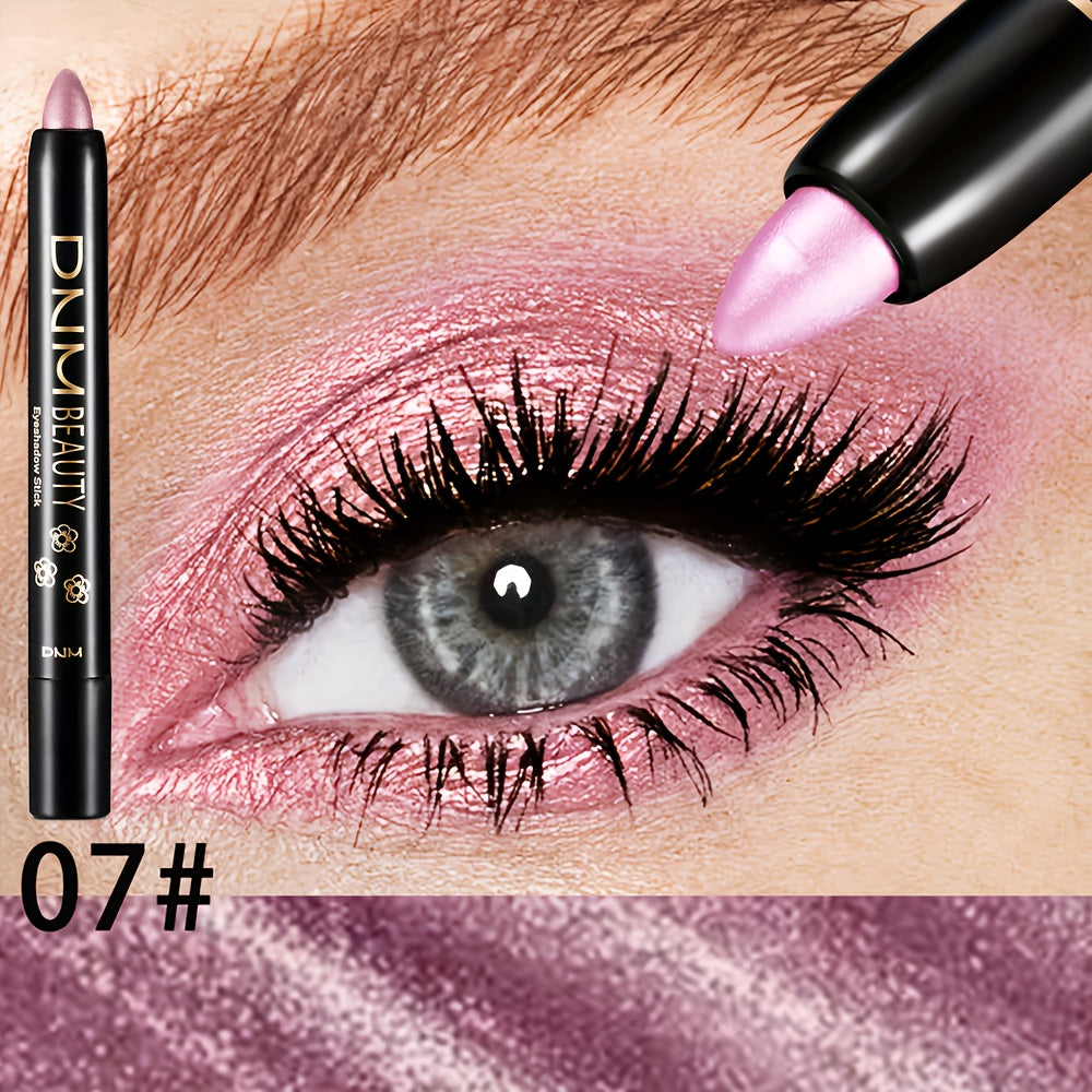 Women 15-Color Eyeshadow Stick Set Waterproof Glitter Shimmer Dual-Ended