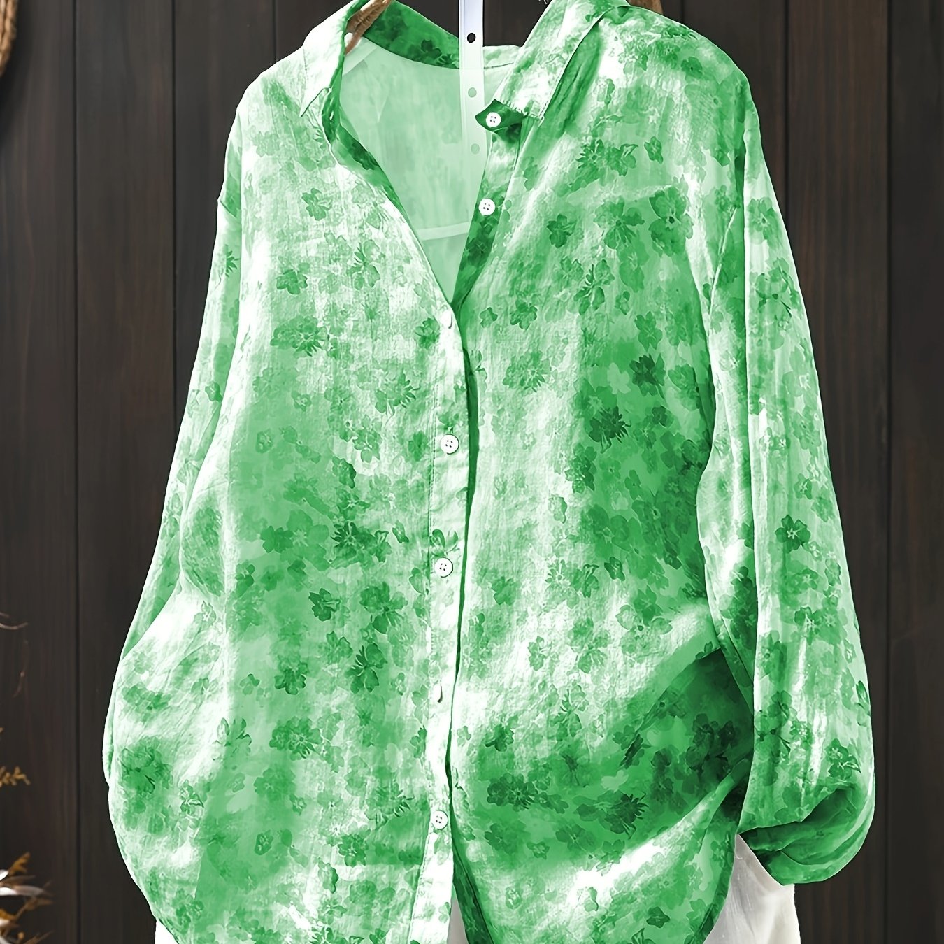 Women's Plus Size Printed Long Sleeve Shirt Fashion Casual Comfortable