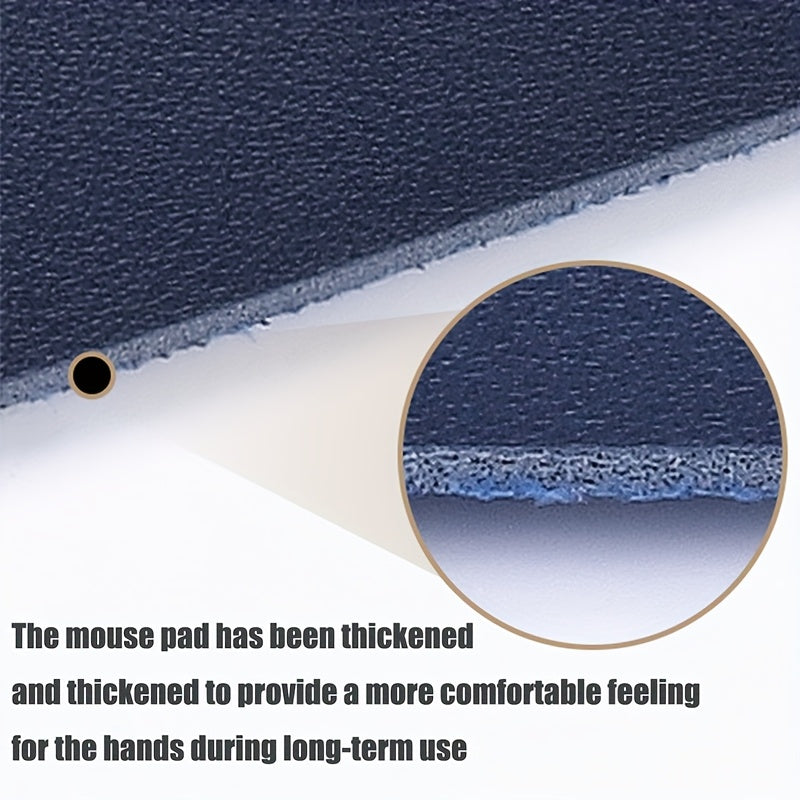 Faux Leather Mouse Pad Waterproof Scratch-Resistant 18x20cm for Office Gaming