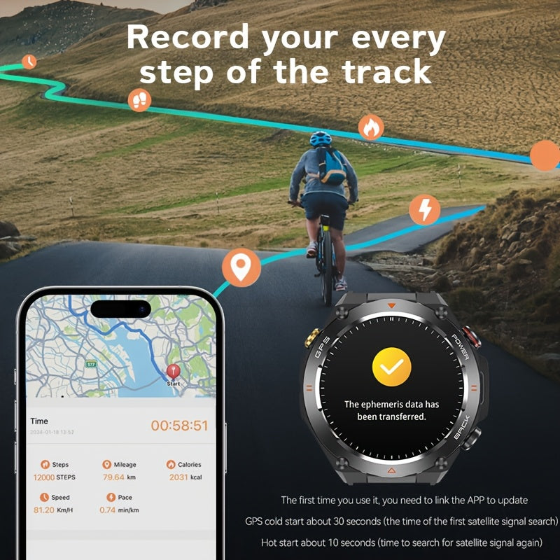 1.46" HD ekranli sport aqlli soati, IPX8/1ATM, 650mAh batareya, 100+ sport rejimlari, simsiz qo'ng'iroq/javob, sport joylashuvi, Android/iPhone bilan mos keladi. Erkaklar uchun mukammal sovg'a.