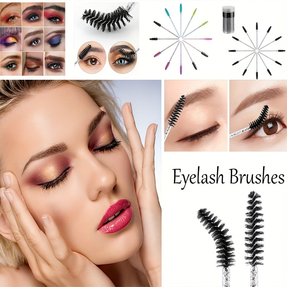 50 Pcs Disposable Mascara Wands Makeup Applicator Sets for Eyelashes and Brows