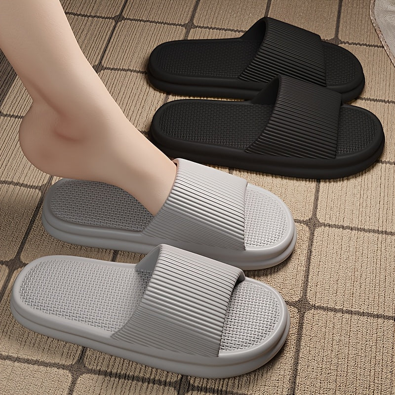 Plus Size 48-49 EVA Slides for Indoor Outdoor Non-Slip Quick-Dry Black