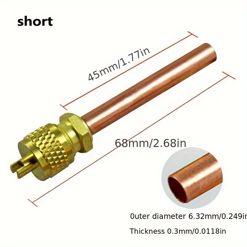 Thickened Pure Copper Refrigerator Needle Valve with One-Way Valve and Filling Nozzle