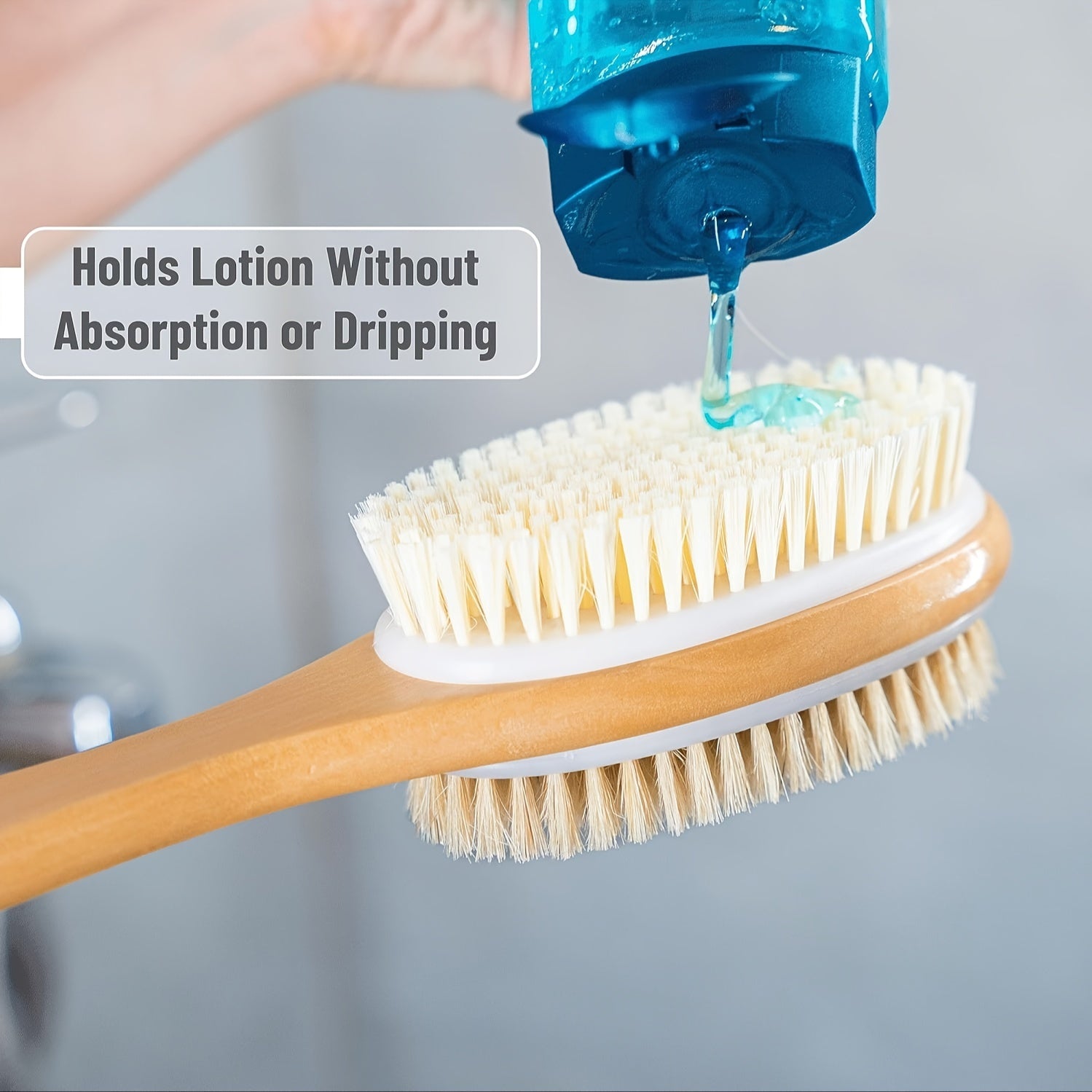 Long-Handled Dual-Sided Shower Brush for Deep Cleaning and Exfoliating