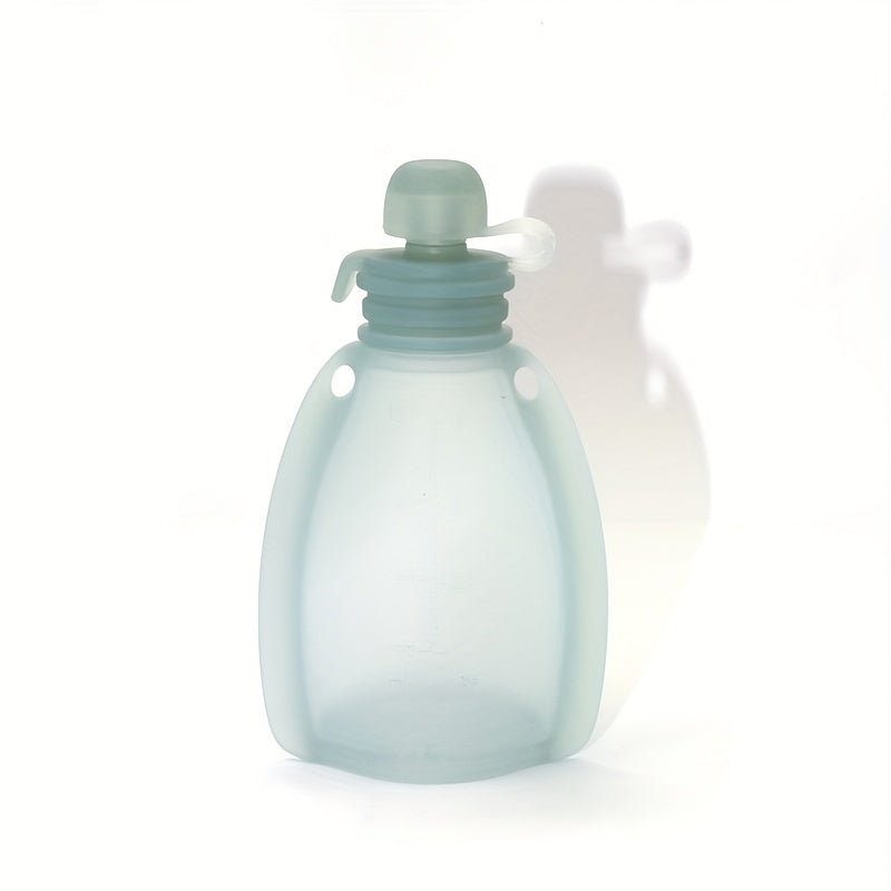 Bolsa de silicona reutilizable con cuchara de alimentación recargable, apta para congelar y almacenar