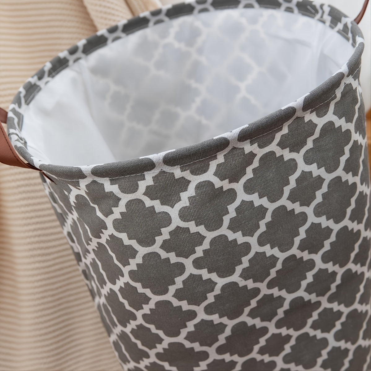 cesta de ropa de tela de estilo retro con tapa impermeable multifuncional para ropa y almacenamiento