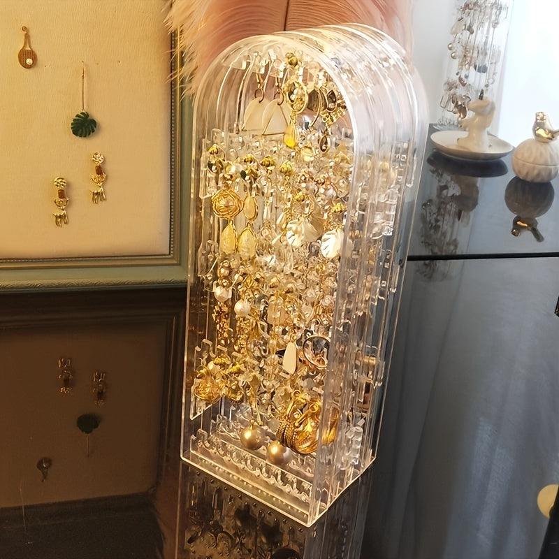 Oʻziga xos koʻrinishga ega boʻlgan, uziladigan zargarlik buyumlarini koʻrsatish uchun shaffof plastmassa standi, marjon va uzuklar uchun.