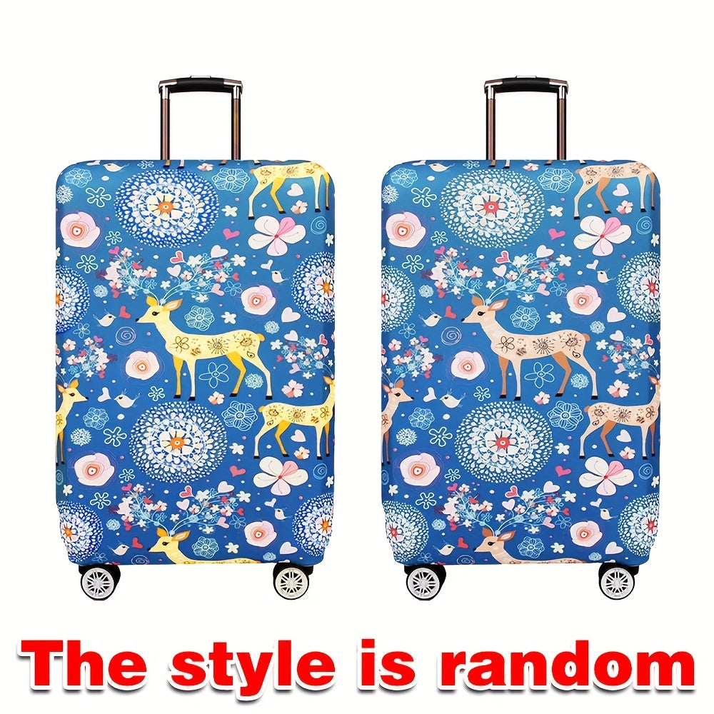 Cartoon Patterned Elastic Luggage Cover for Travel Suitcase or Duffle Case