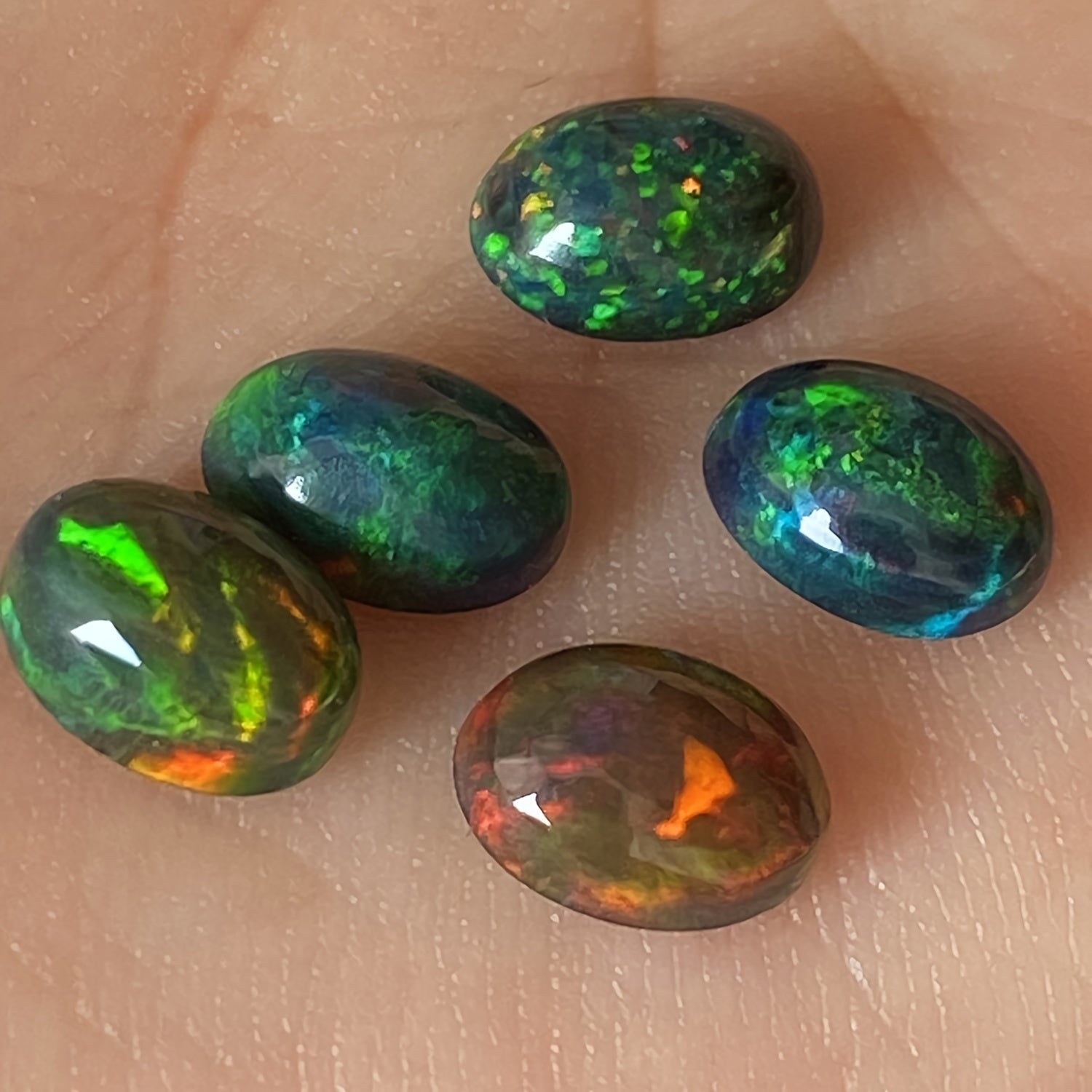 Ethiopian Opal Cabochon Grade A in White and Black for Jewelry Making