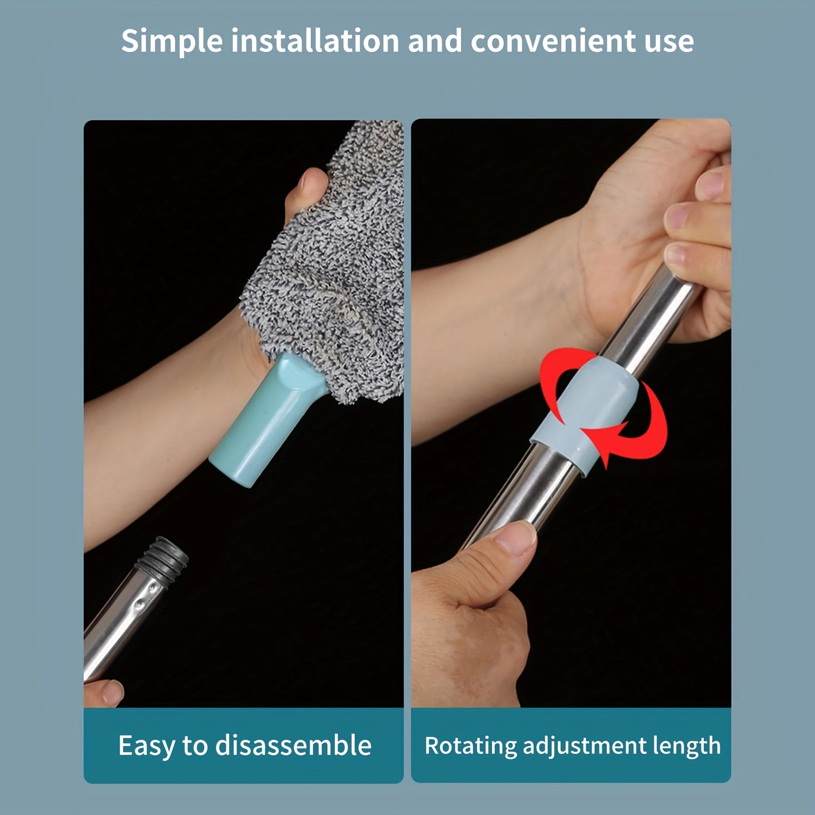 Washable Bed Bottom Cleaning Duster with Retractable Crevice and Floor Brush