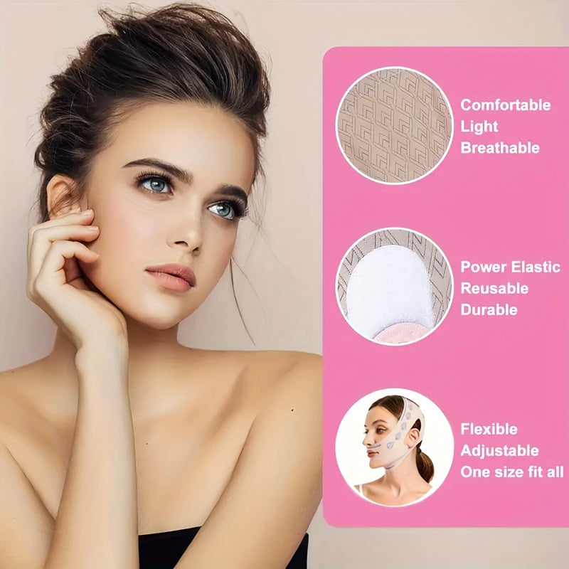 "Silicone V-Line Lift Mask - Ayollar va Erkaklar uchun Qayta Ishlatiladigan Yuzni Toraytiruvchi Kamar - Quloq Kamar Yuzni Ko'tarish Kamar, Hidi Yo'q, Quvvat Talab Qilmaydi"