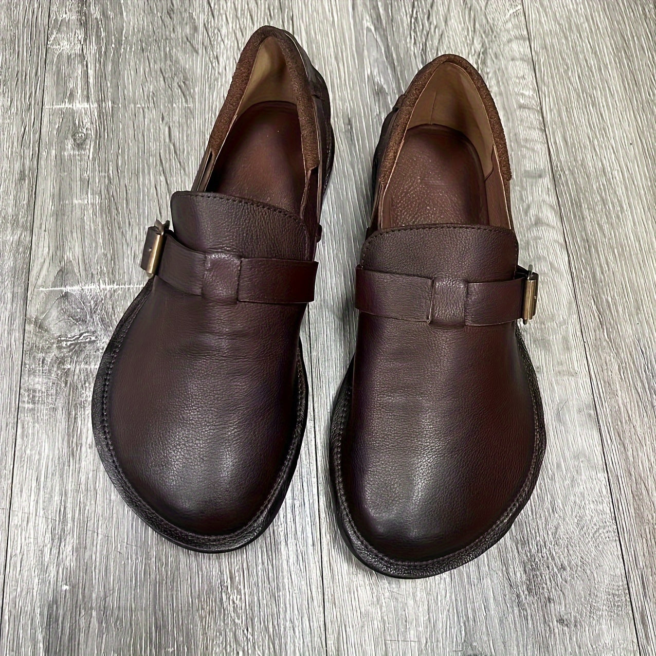 Женские кожаные туфли винтажные ручной работы с глубоким вырезом, плоские, удобные, для всех сезонов