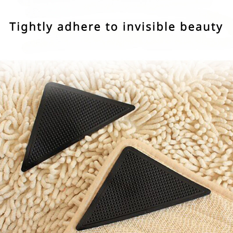 Set of 4 Silicone Carpet Grippers Non-Slip Rug Tape for Home and Office