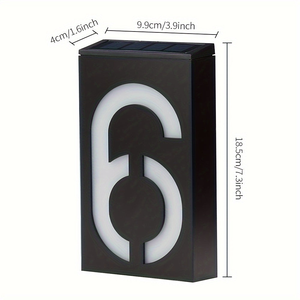 Luz de número de casa solar LED para exteriores, a prueba de agua, señal de dirección, iluminador de pared para jardín y patio