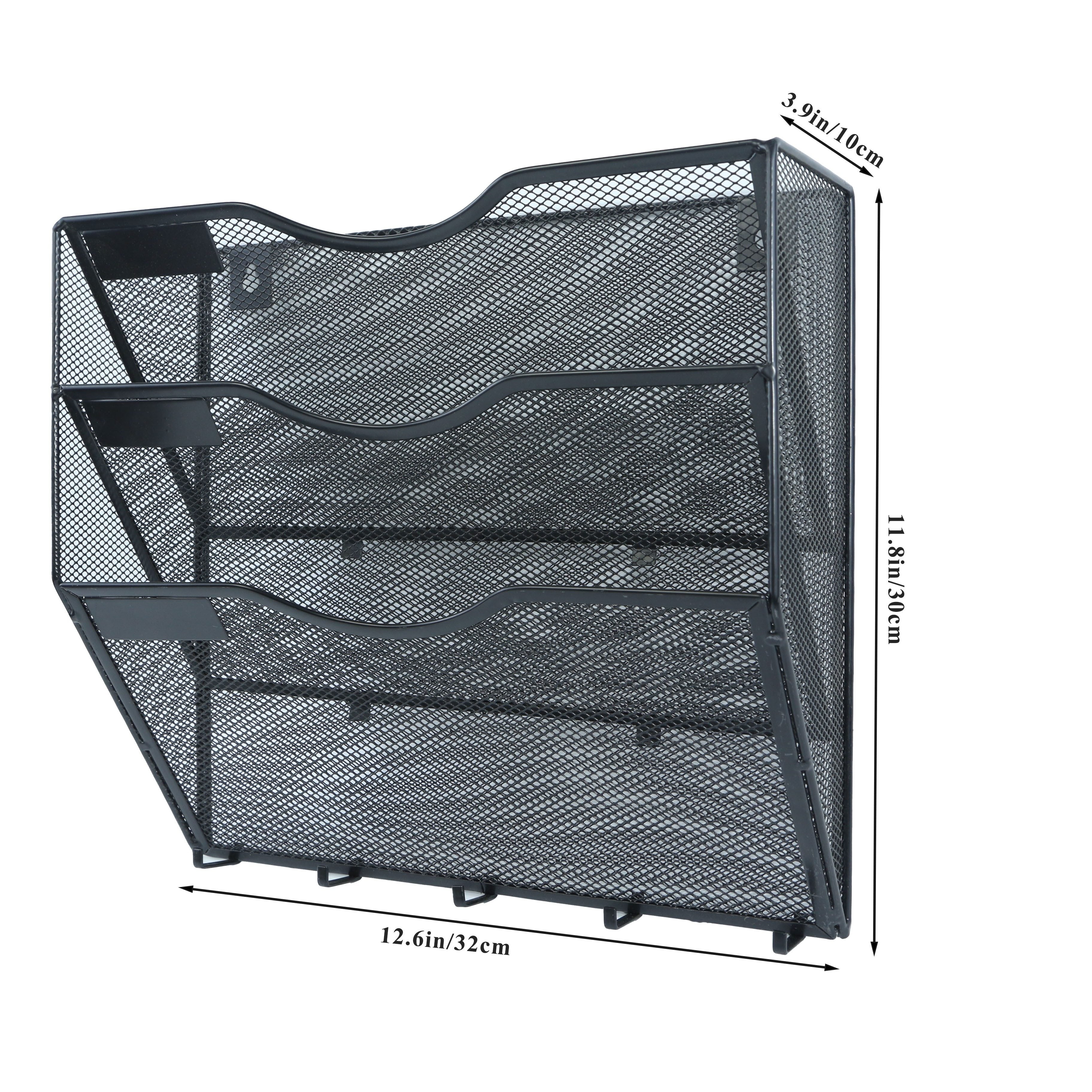 Organizador de archivos de pared con ganchos para llaves, azul claro, hierro, ahorra espacio, carpeta vertical colgante
