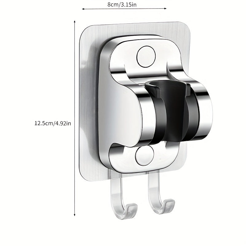 Juego de soporte para cabezal de ducha con acabado en cromo, base ajustable, flexible, con rociador de mano