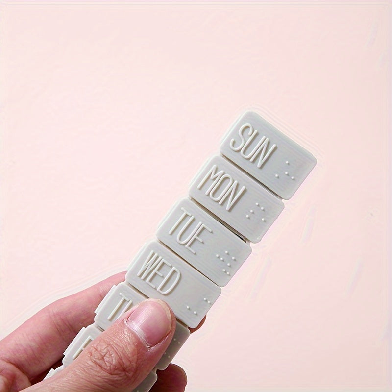 Women Men Kids Braille Pill Organizer 7 Compartments Food Safe Plastic