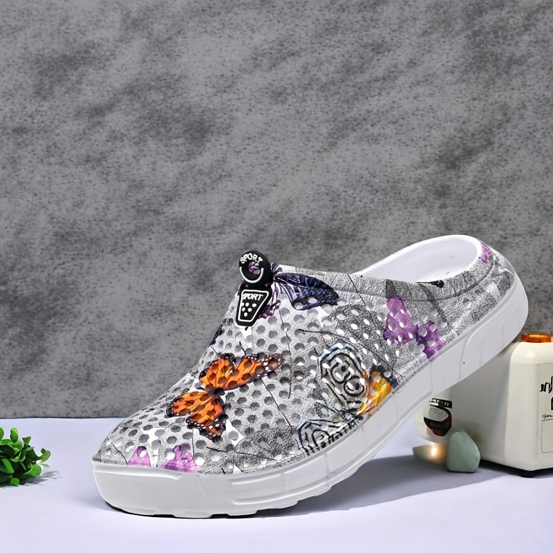 Women’s Butterfly Print Slip-On Sneakers Lightweight EVA Casual Shoes All-Season
