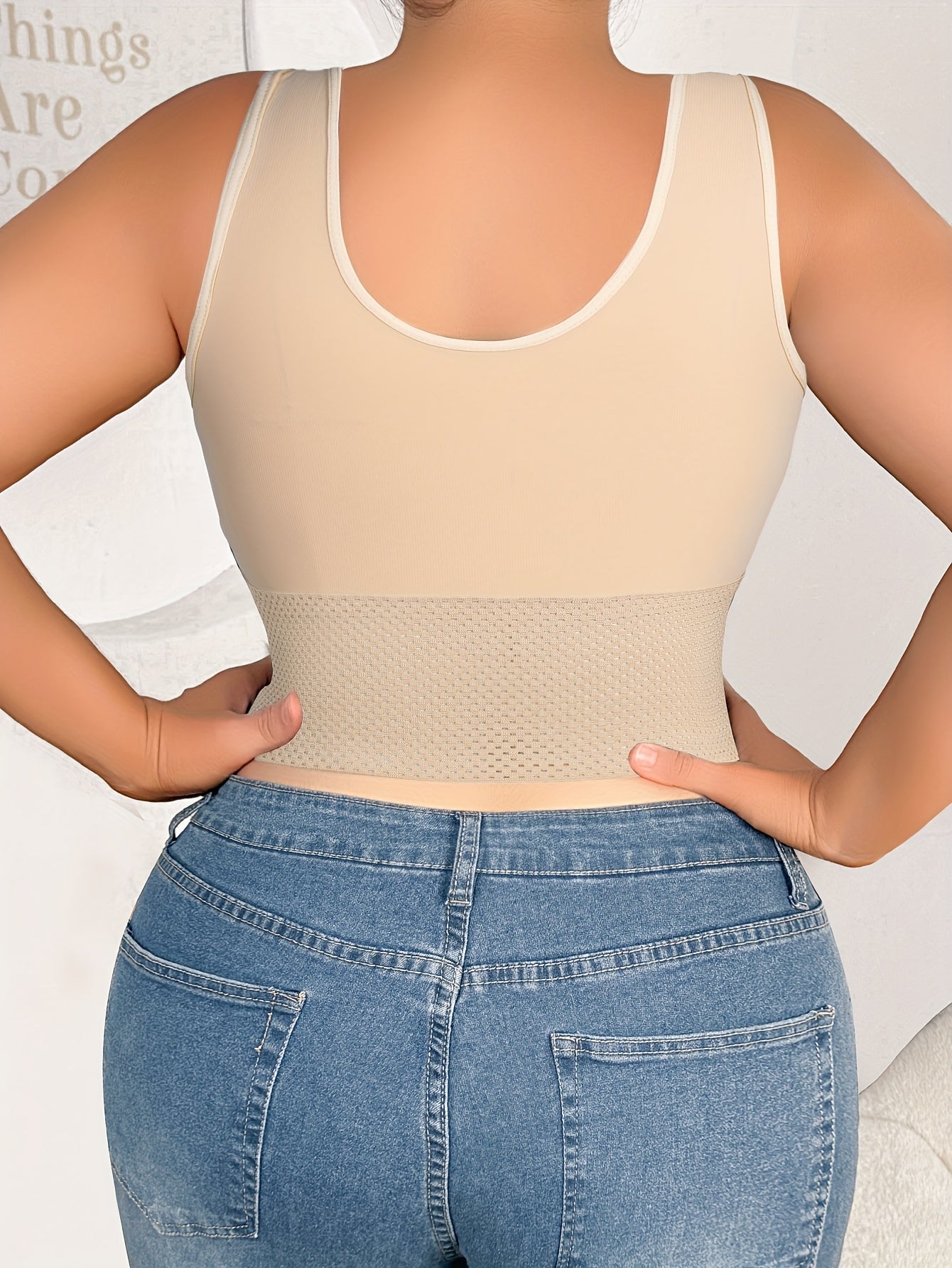 Seamless Shaping Bra for Plus Size No Wire Mesh Support Nylon Blend Medium Stretch