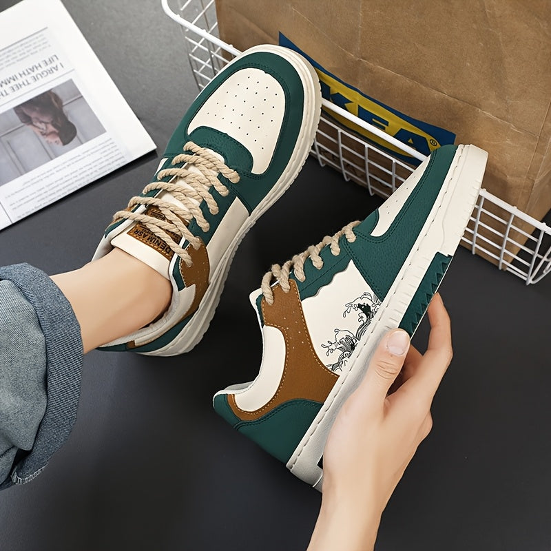 Men's Casual Sneakers with PVC Sole Breathable Fabric Low Top for Hiking and Daily Wear