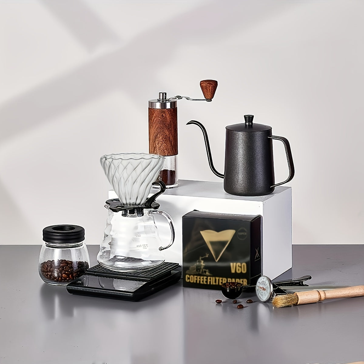 Outdoor Coffee Gift Set 5-10 Pcs Portable Powder Press Hand Brew Kit