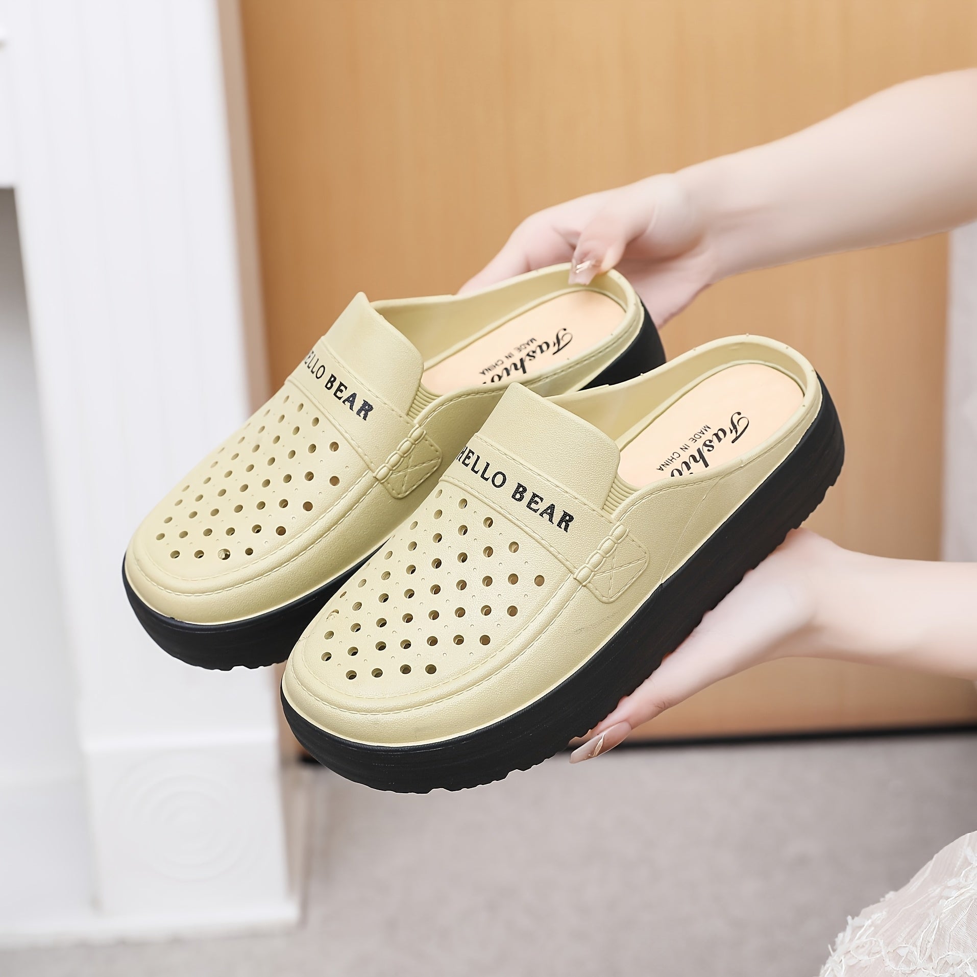 Women's Summer Thick-Soled PVC Shoes with Half-Enclosed Head for Comfort and Style