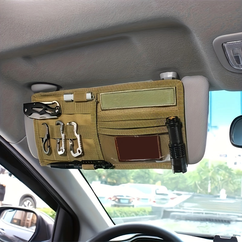 Car Interior Organizer for Men Women Vinyl Tactical Storage for Documents Phones