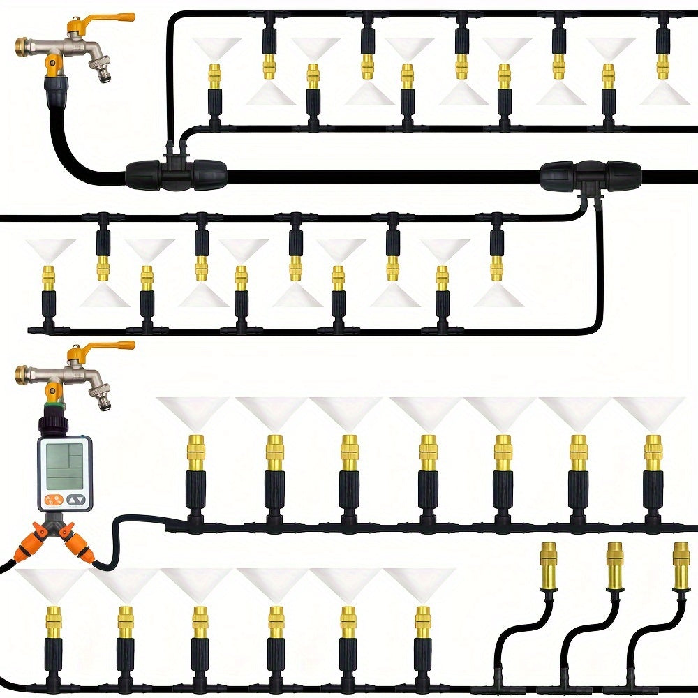 Уличная система охлаждения с туманом длиной 5M-30M с латунными распылителями для полива сада и патио