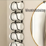 4-Piece Wall-Mounted Storage Rack Set with Hooks Towel Wine Clothes Organizer