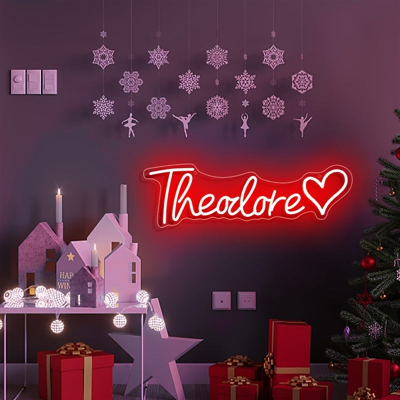 Letrero de neón de texto personalizado para decoración de pared con interruptor regulador y alimentación USB para dormitorios, fiestas, bodas y vacaciones
