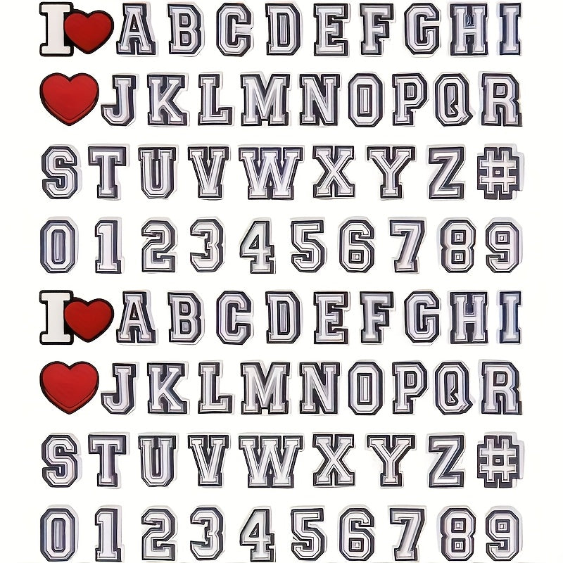 39pcs Alphabet and Number Charms Set for Shoes, Flip Flops, Beach Bags