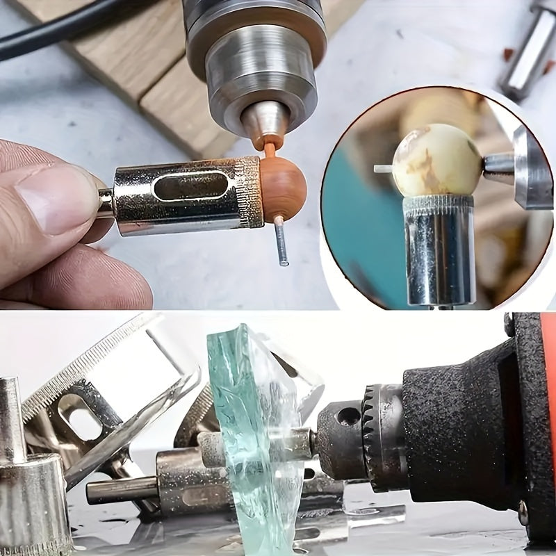 Set of 10 Diamond-Coated Drill Bits for Marble Glass Ceramic Porcelain