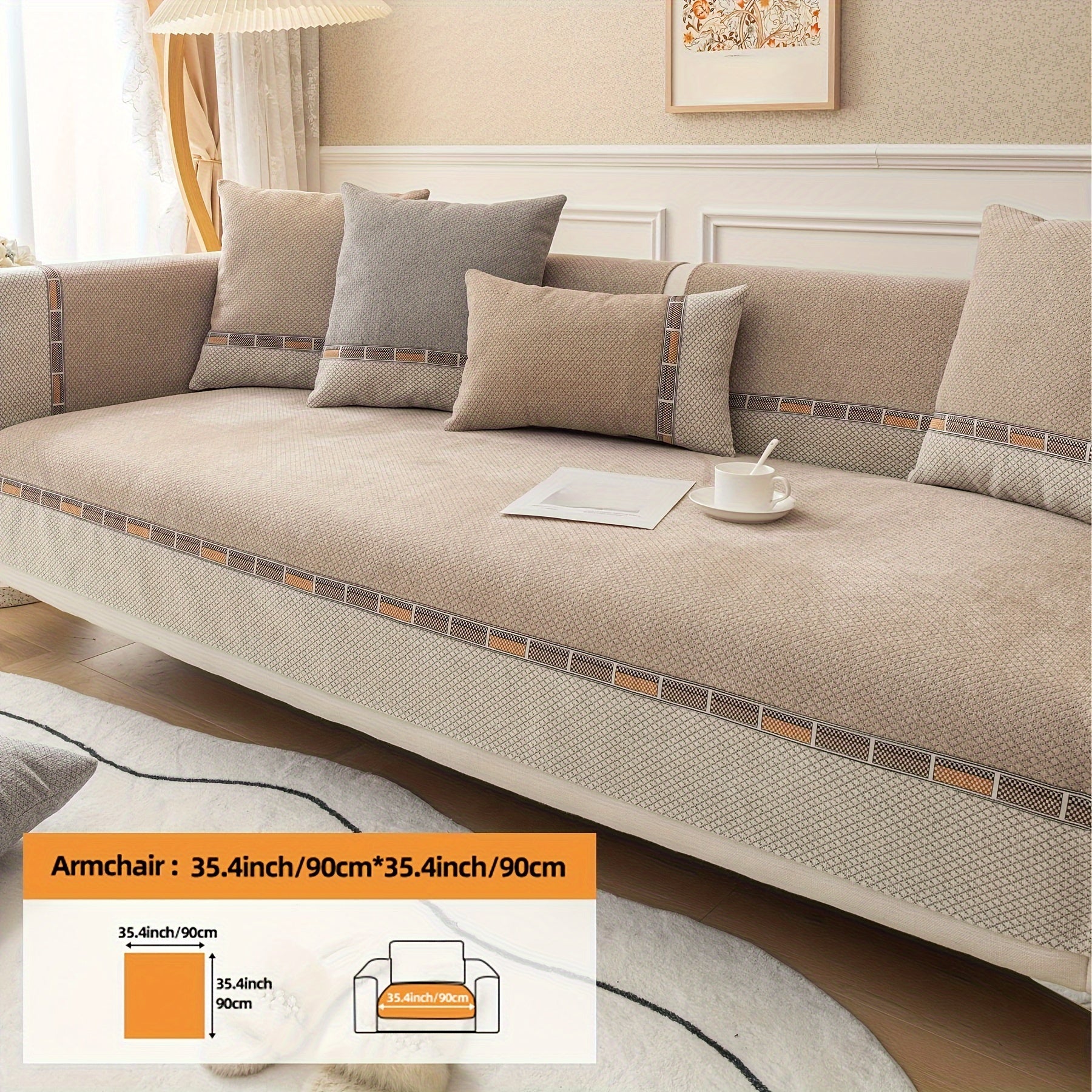 Bohemian Diamond Chenille Sofa Cover Pet-Friendly Non-Slip Protector for Home Decor