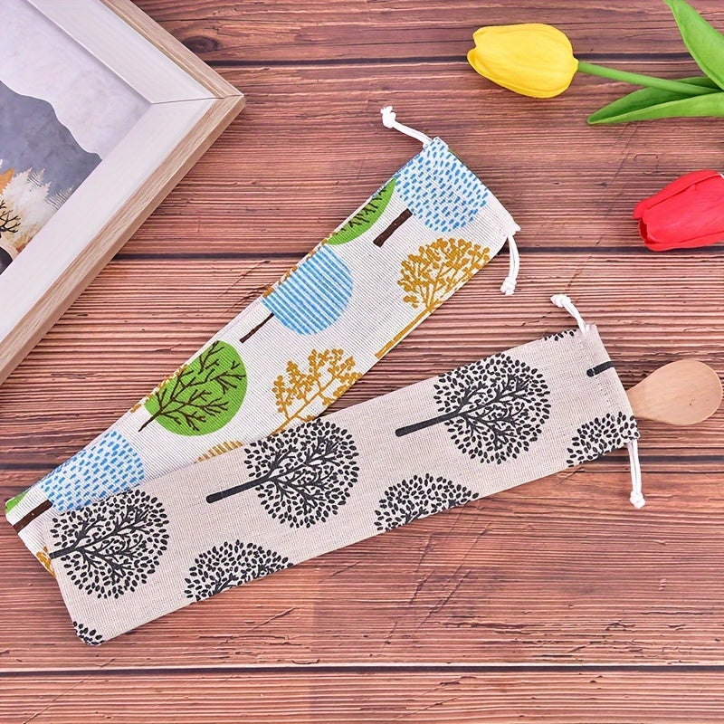 Oson va uslubda sayohat qiling, qulay tortma yopilishi bilan jihozlangan Portable Linen Cutlery Case yordamida. Ushbu buklanadigan sayohat idishlari sumkasi jozibali qattiq yog'och marjon tafsilotiga ega va o'lchamlari 5.51 sm x 10.04".