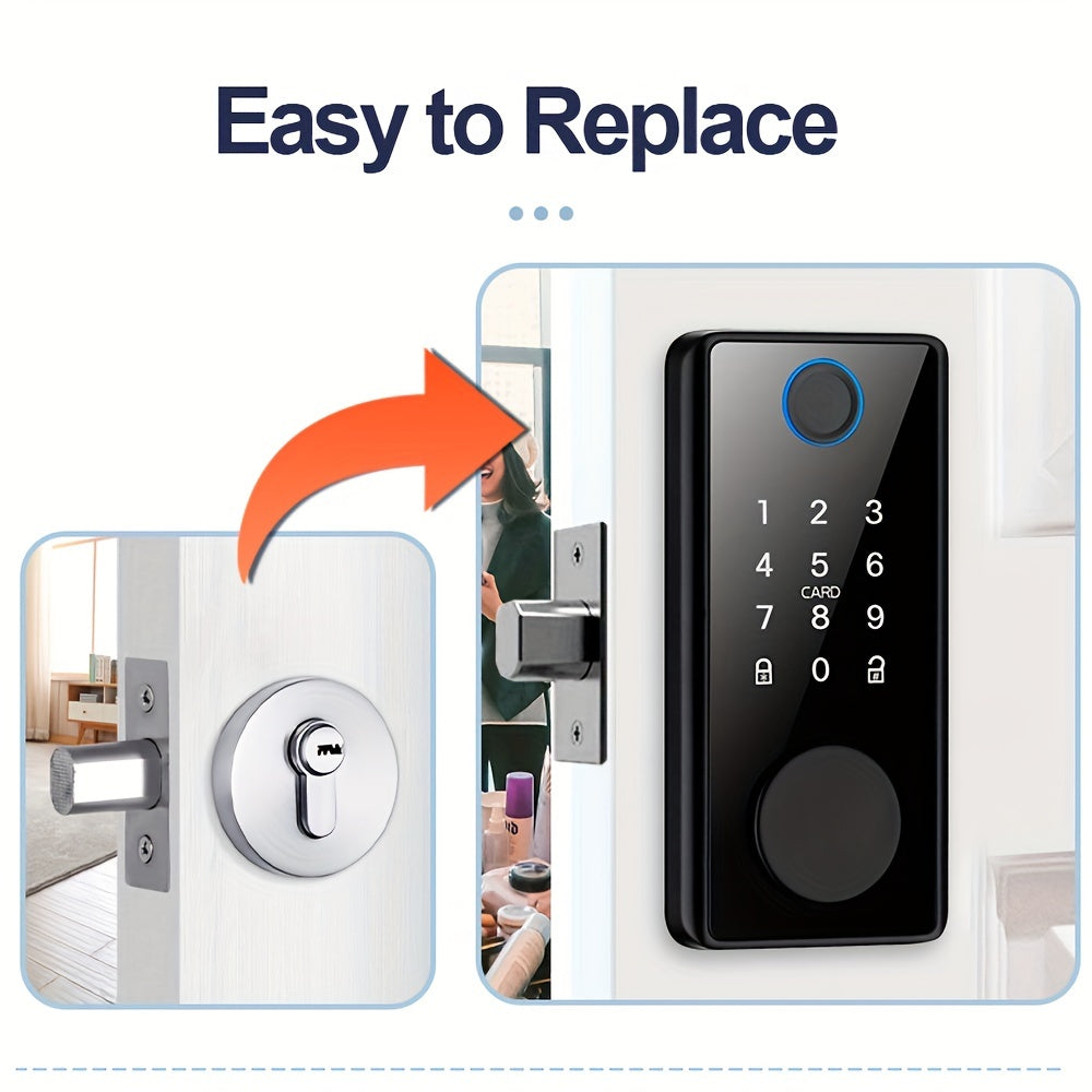 Smart Biometric Keyless Door Lock with App Control and Key Card for Home and Office