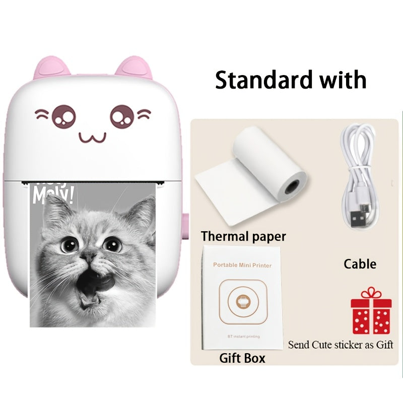 Mini Wireless Thermal Printer for Smartphones Inkless Portable Label and Photo Printer