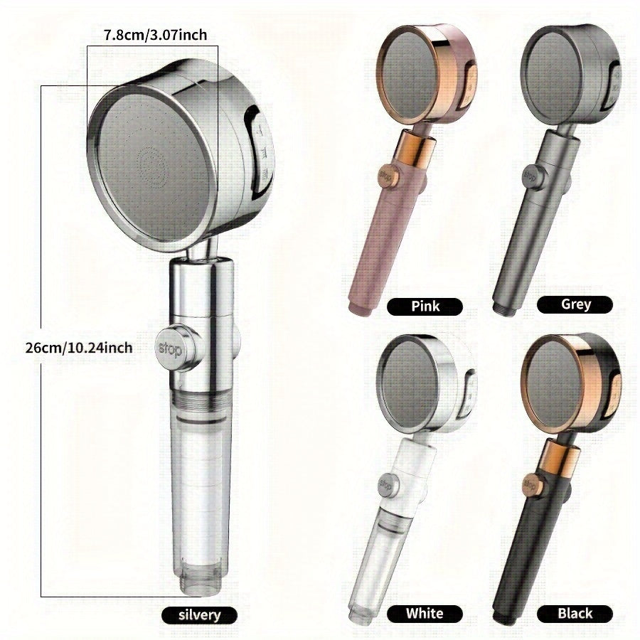 Uch tezlikda sozlanadigan bosimli uy dush uchun booster filtr dush boshligi, burchakni sozlash mumkin va hammom aksessuarlari kiritilgan.