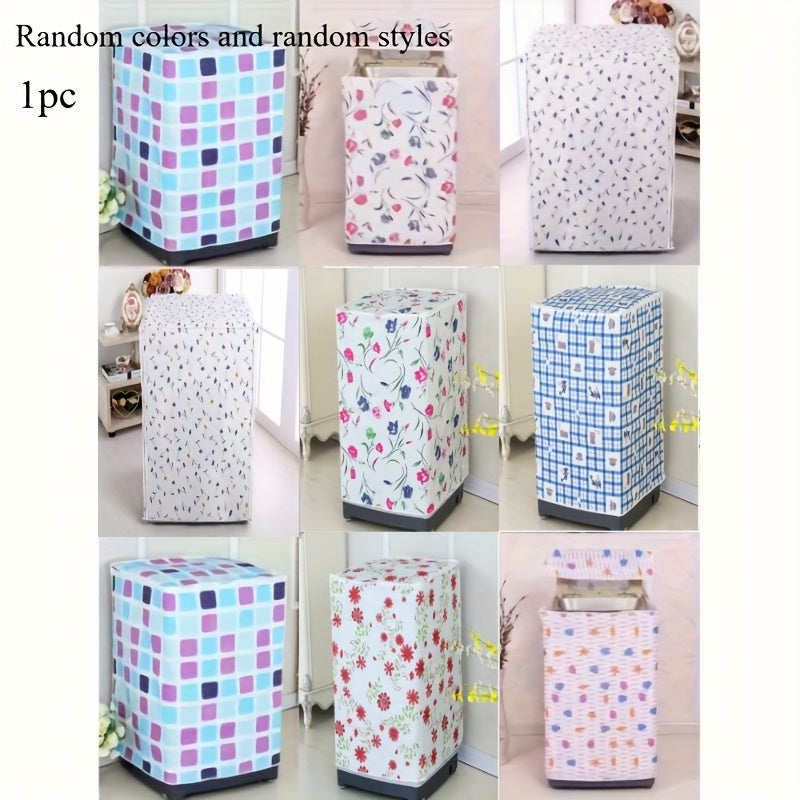 Durable Floral PEVA Washing Machine Cover for Front-Loading Models UV-Resistant Balcony Protection