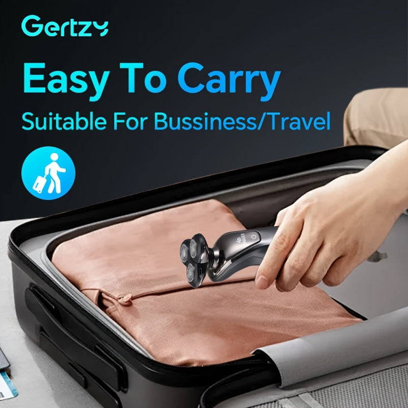 Afeitadora eléctrica para hombres con recortadores de nariz y patillas, cepillo de limpieza facial, cuchillas de acero inoxidable, recargable, más de 60 minutos de autonomía