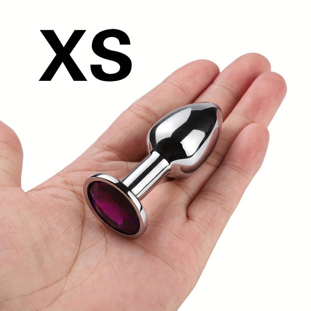 Adult Metal Anal Plug With Jewelry Base Multiple Sizes Butt G-Spot Massage