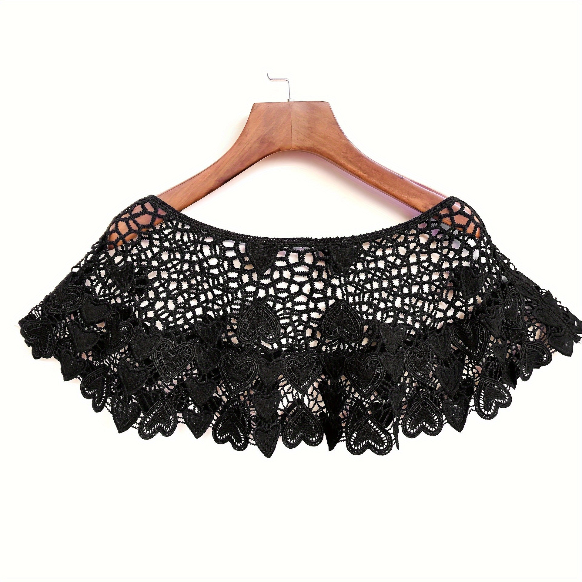 Hollow Lace Shawl Pullover Cape and Monochrome Skirt Set for Summer Women