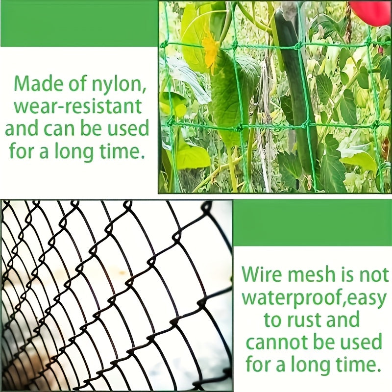 Set of 2 PVC Garden Trellis Netting for Vines and Blooms, Weatherproof
