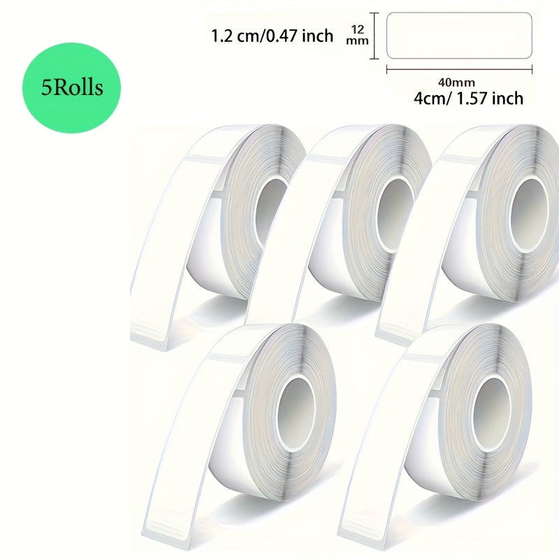 800pcs White Waterproof Labels for Office and Home Organization 1.19cm x 3.99cm