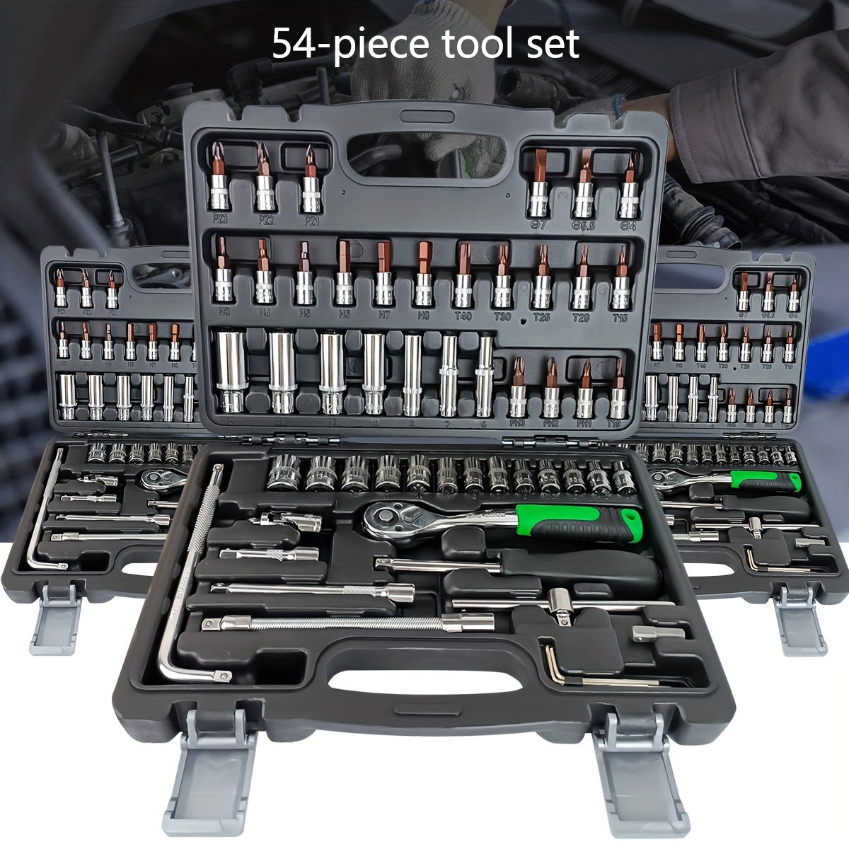 121-Piece Socket Wrench Set with 72-Tooth Ratchet and Tools for Vehicle Maintenance