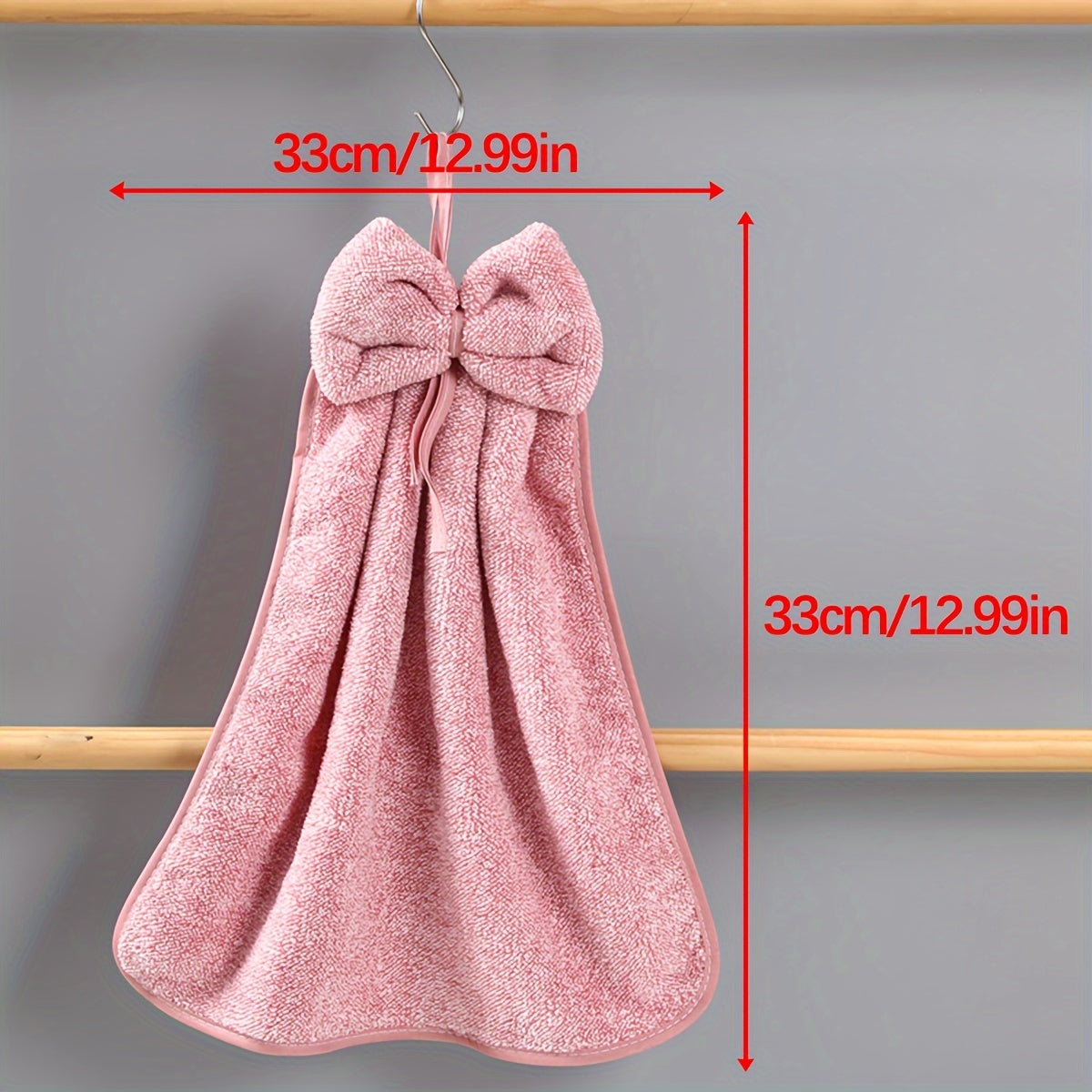 3pcs Coral Fleece Bowknot Hand Towels Quick Dry Absorbent Kitchen Bathroom