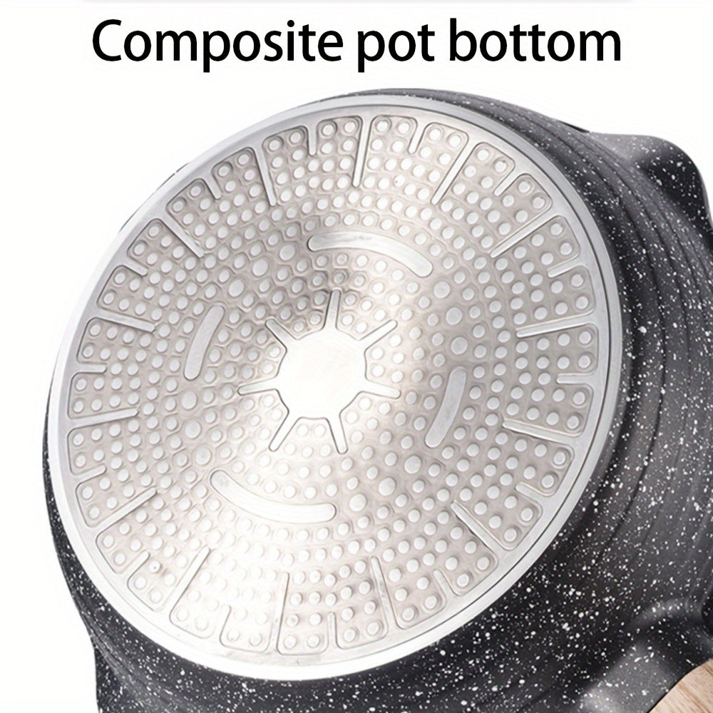 Nova Home yopishqoq qovurish panalari to'plami - 19.81 sm, 24.13 sm va 27.94 sm qovurish panalari, sovuq tutqich bilan, sog'lom tosh idishlardan tayyorlangan, induktsion pishirish uchun mos, PFOA dan xoli, yog'och tutqichga ega.