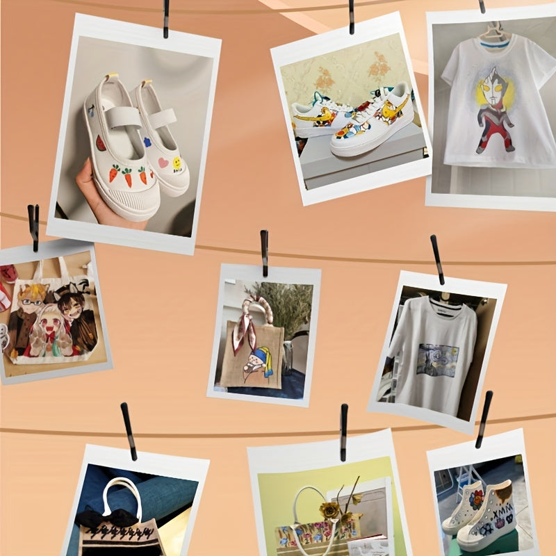 1 shisha Marie's Fabric Paint, 50ml - doimiy kiyim bo'yash uchun 12 rang mavjud. O'rta cho'tka kiritilgan. San'atkorlar va hunarmandlar uchun ideal. T-shirtlar, poyabzallar, jinsilar uchun mos.