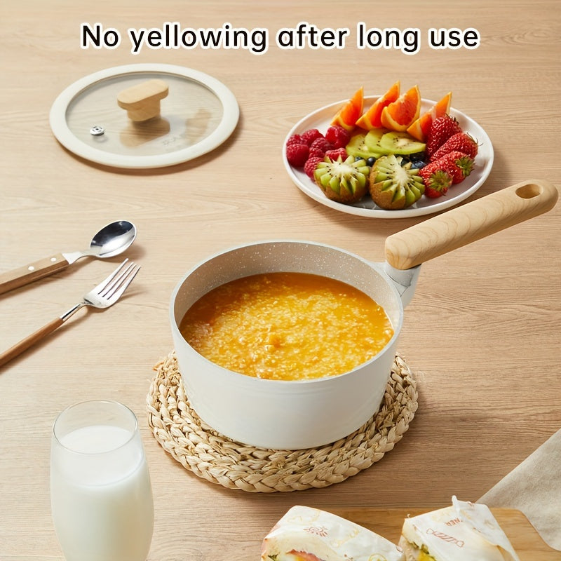 Антипригарная кастрюля 18 см с стеклянной крышкой, готова к индукционной плите, алюминиевый сплав