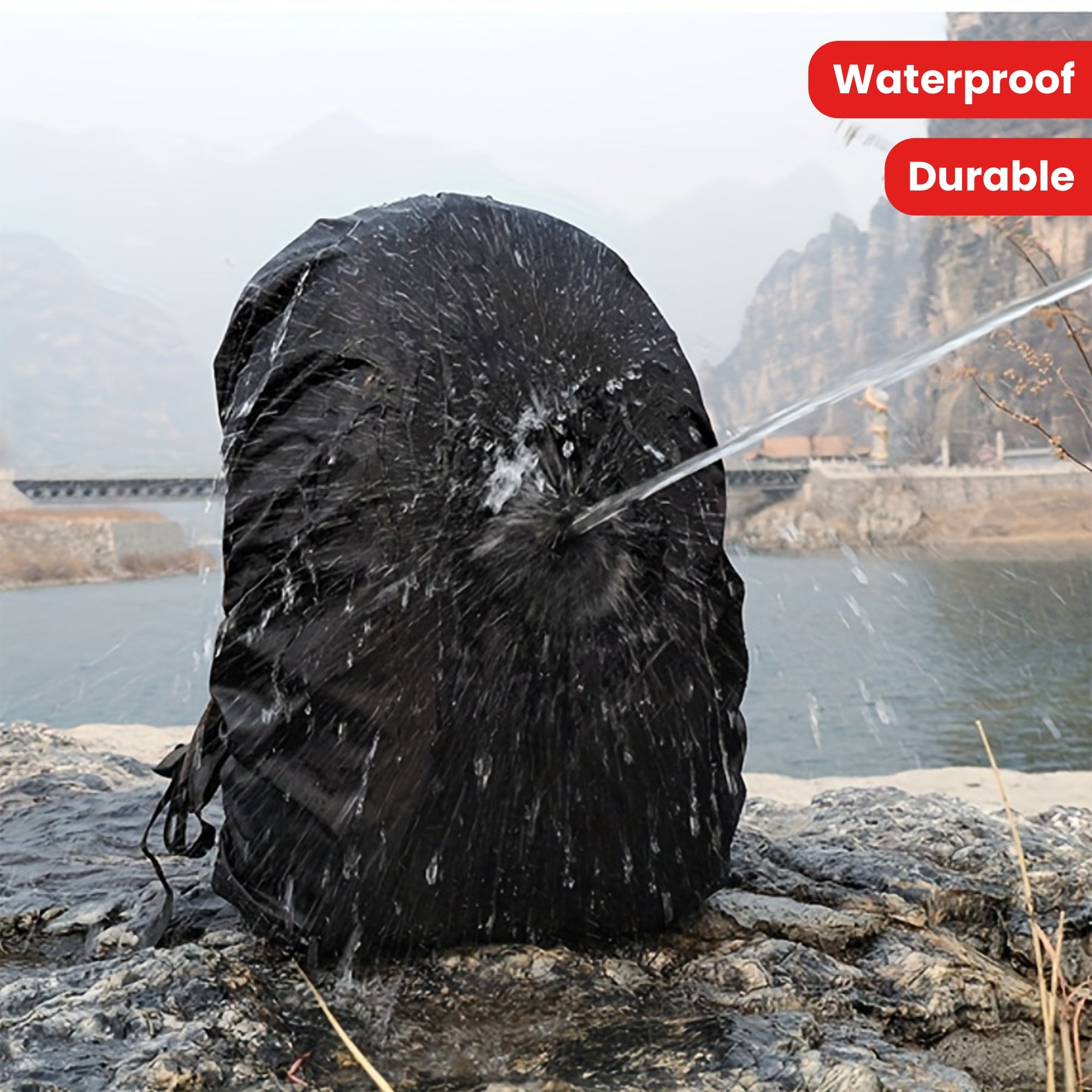 Unisex Waterproof Backpack Rain Cover Adjustable Cross Strap Outdoor Hiking