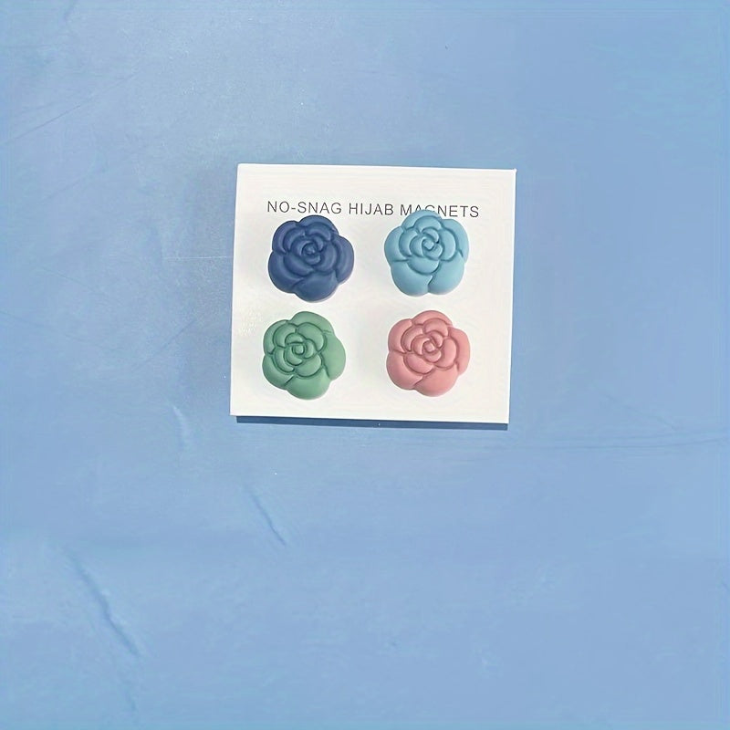 Set of 4 Middle Eastern-Inspired Magnetic Brooches for Scarves and Hijabs